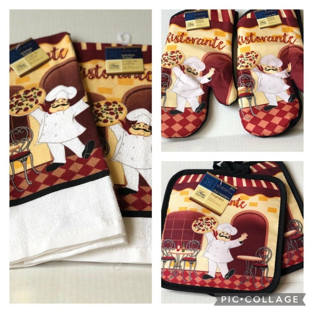 Six Piece Ristorante Kitchen Towel Accessory Set